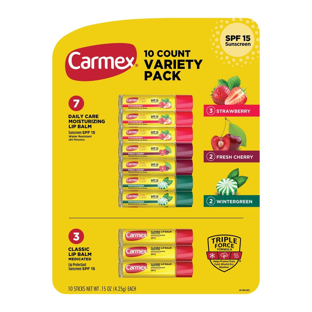 Carmex Lip Balm Variety Pack, 10 ct. ShelHealth