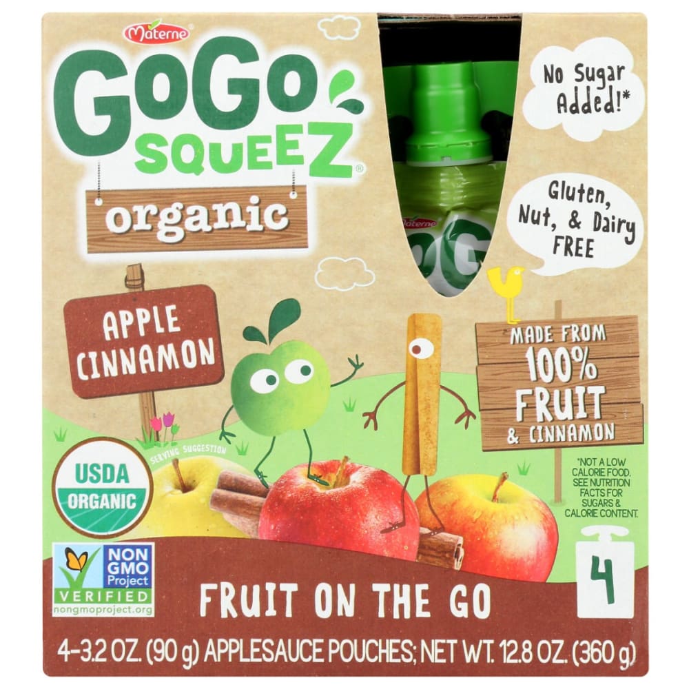 Materne GoGo Squeez Organic Apple Cinnamon Fruit on the Go