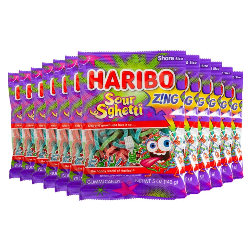 Haribo Gummi Candy Sour Sghetti 5 Ounce 12 Pack Shelhealth 4525