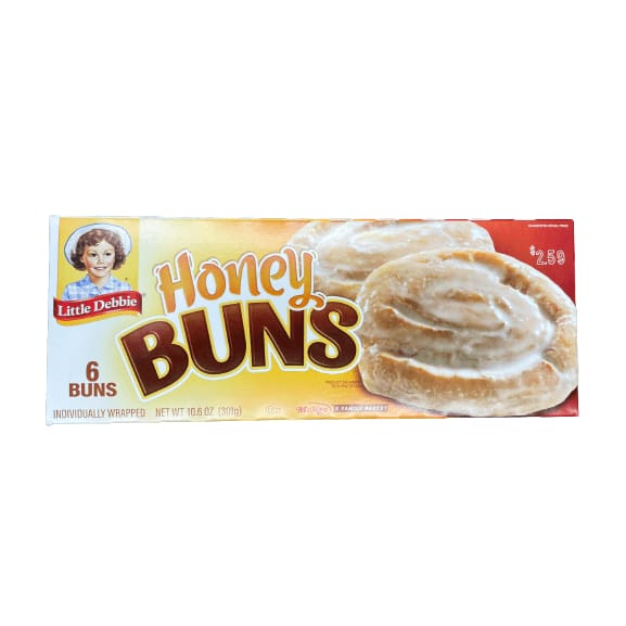 Little Debbie Buns, Honey, 6 Pack - 6 buns, 10.6 oz