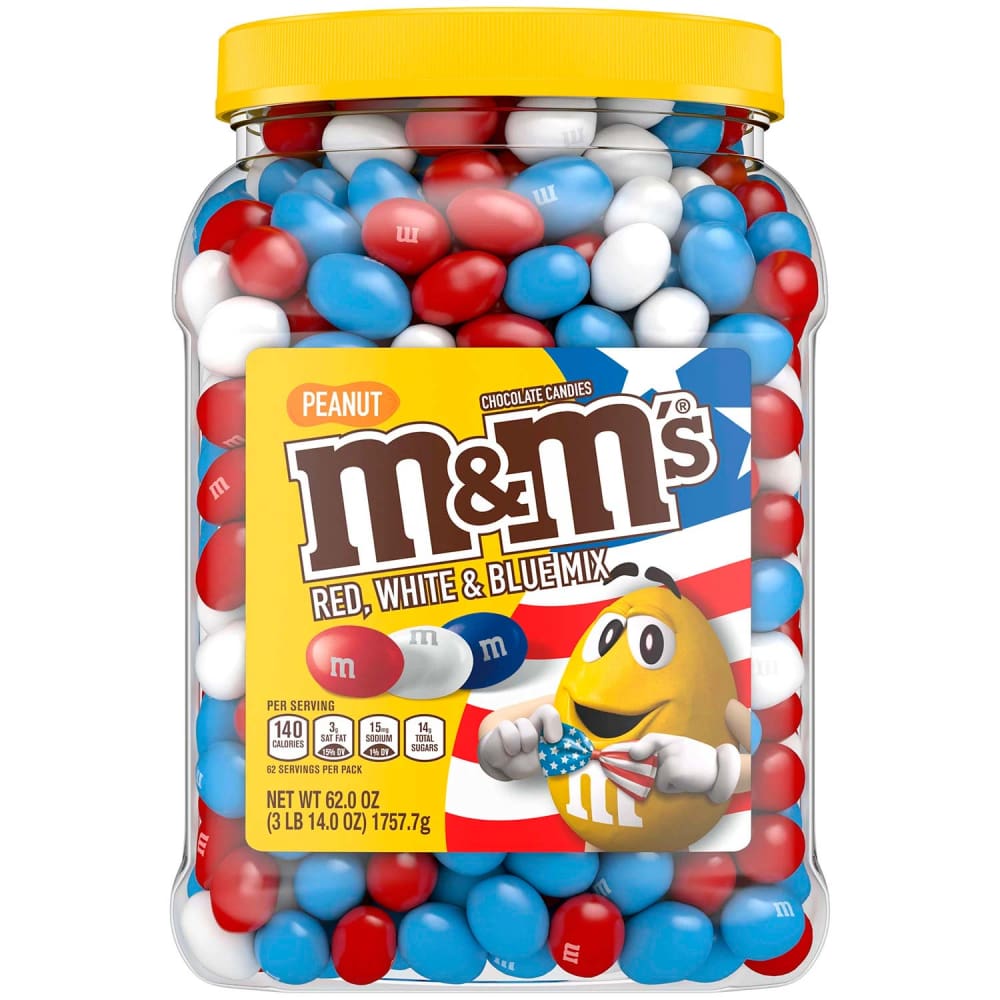 M&M'S Candies, Peanut Chocolate, 62 Ounce Jar, Pack