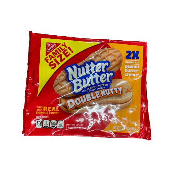 Nutter Butter Double Nutty Peanut Butter Sandwich Cookies, Family