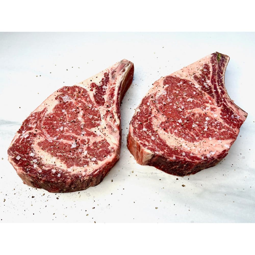 2 (27oz) Prime Dry Aged Bone In Ribeye Cowboy Steaks 2 (24oz