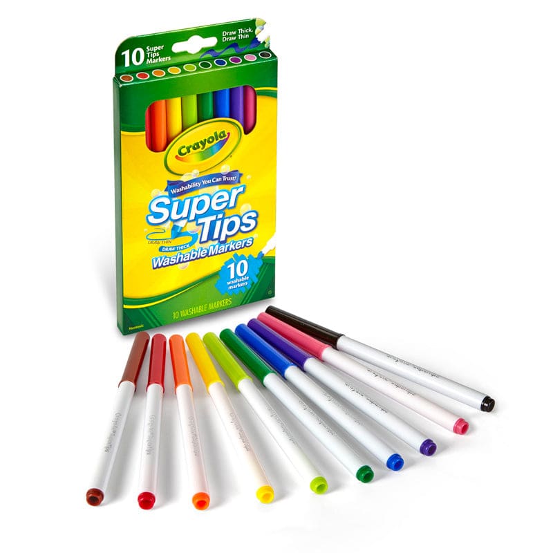 10 Ct Washable Super Tips Markers (Pack of 12)