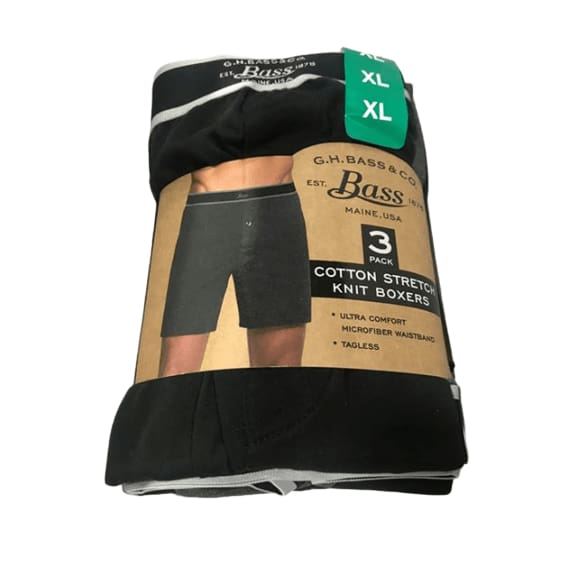 G.H. Bass Mens Knit Boxers 3-Pack.