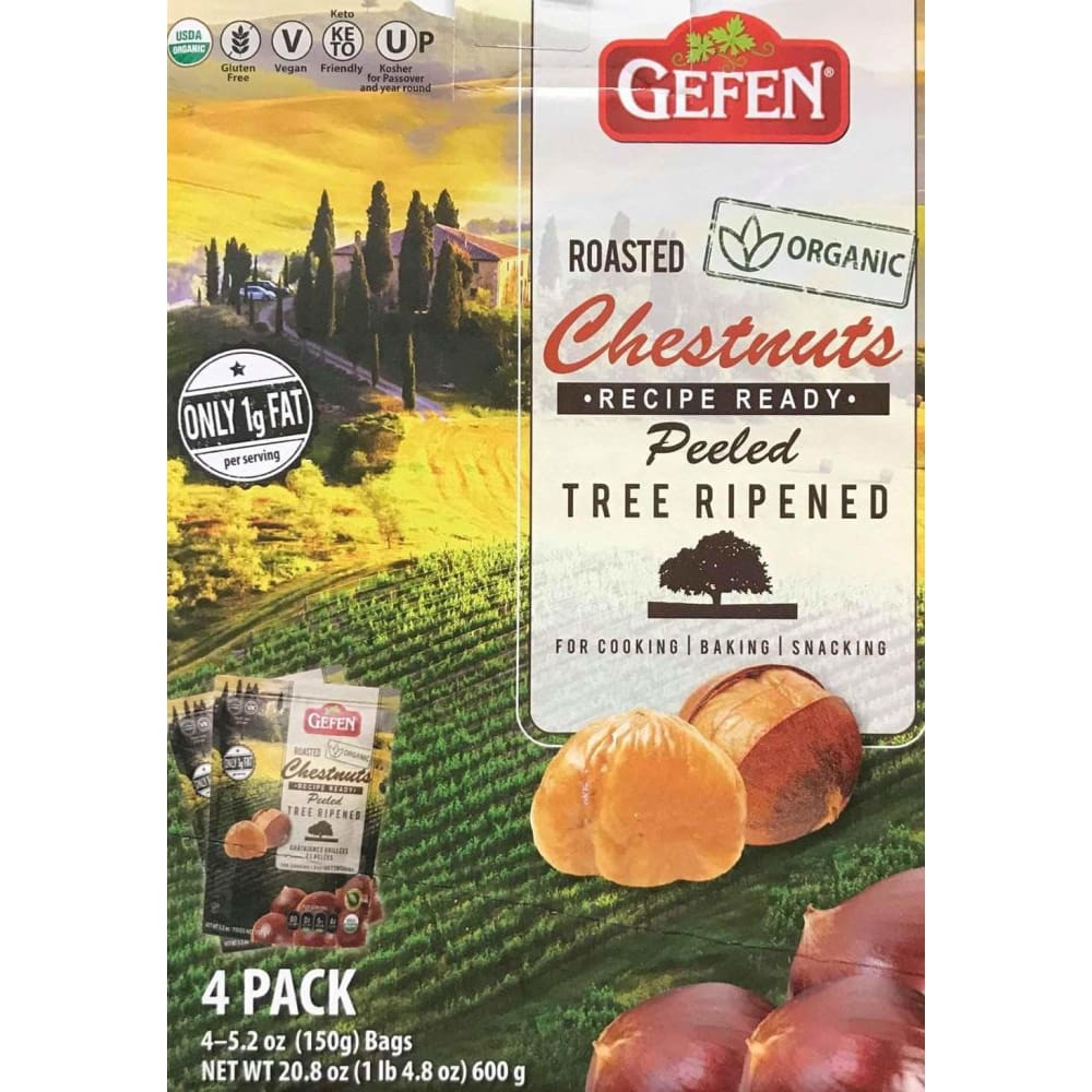 Gefen Whole Organic Chestnuts, Roasted And Peeled , 5.2-Ounces (Pack Of ...