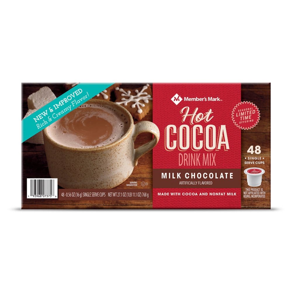 Member s Mark Hot Cocoa Drink Mix Milk Chocolate 48 ct