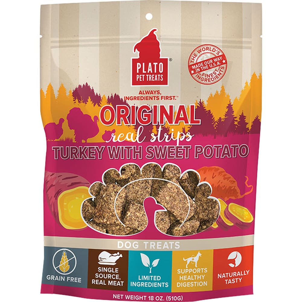 Plato Dog Strp Grain Free Turkey Sweet Potato 18 Oz. | ShelHealth