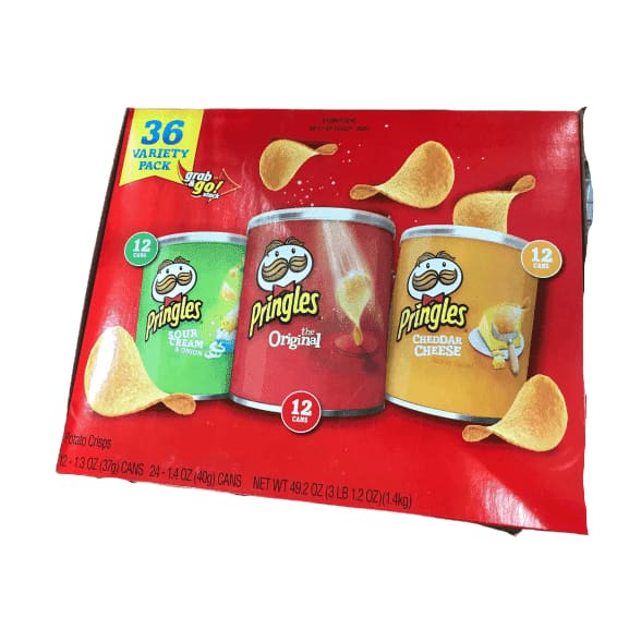 Pringles Grab & Go Potato Crisps, Variety Pack, 36 ct 