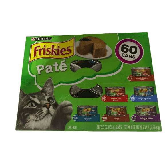 Purina Friskies Classic Pate Variety Pack 5.5 oz 60 Count. ShelHealth