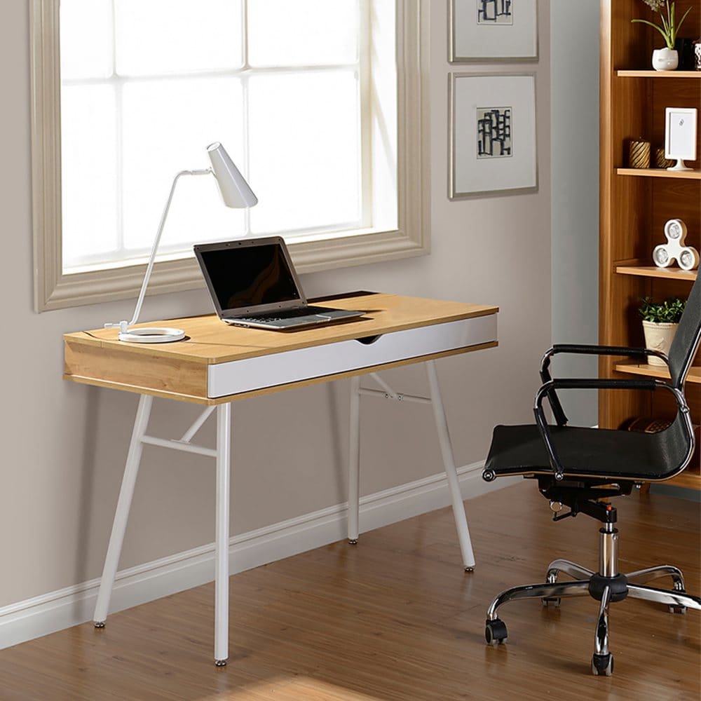 Modern Design Computer Desk with Storage Sand Stone - Techni Mobili