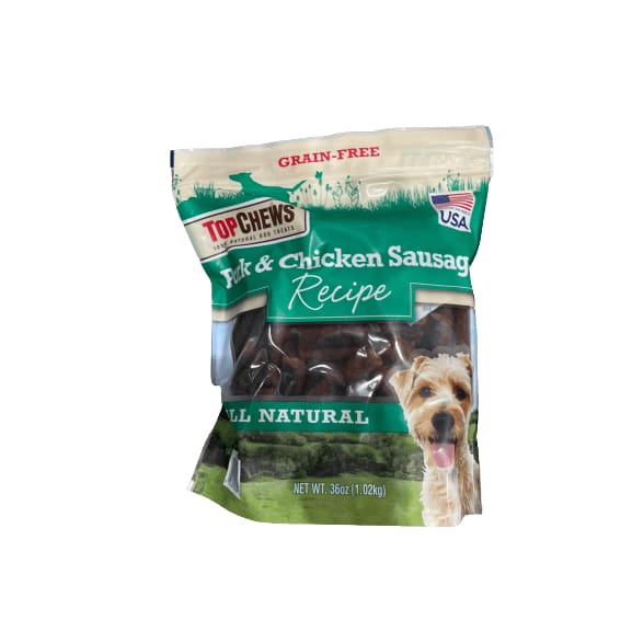 Top chews pork & 2024 chicken sausage dog treats