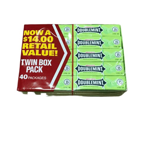 Wrigley's Doublemint Chewing Gum 5 Pcs - 40 Pack, 5 Pcs/ 40 Pack