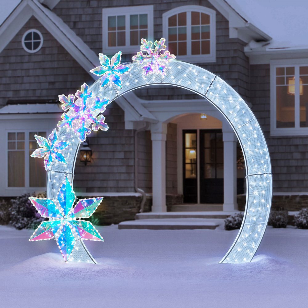 Member's Mark 8' Pre-lit Arch with Prismatic Snowflakes