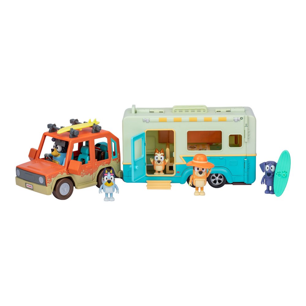 Bluey Family Trip Caravan Adventures Playset