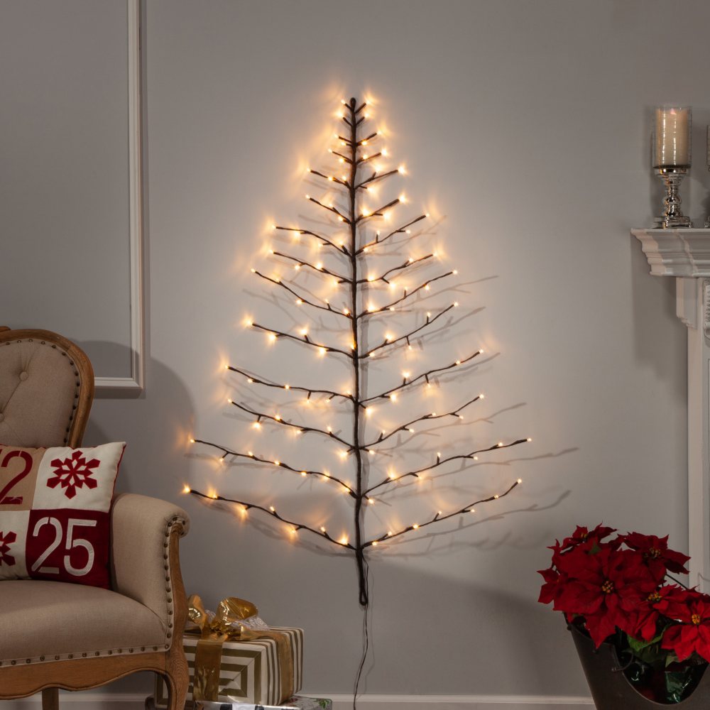 Pre-Lit 4' Wall Tree Hanging