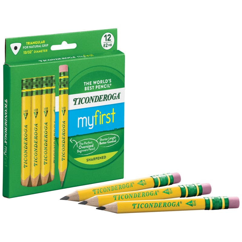 12Ct First Wooden Pencils with Eraser Short Large Triangle Barrel (Pack of 3) - Pencils & Accessories - Ticonderoga