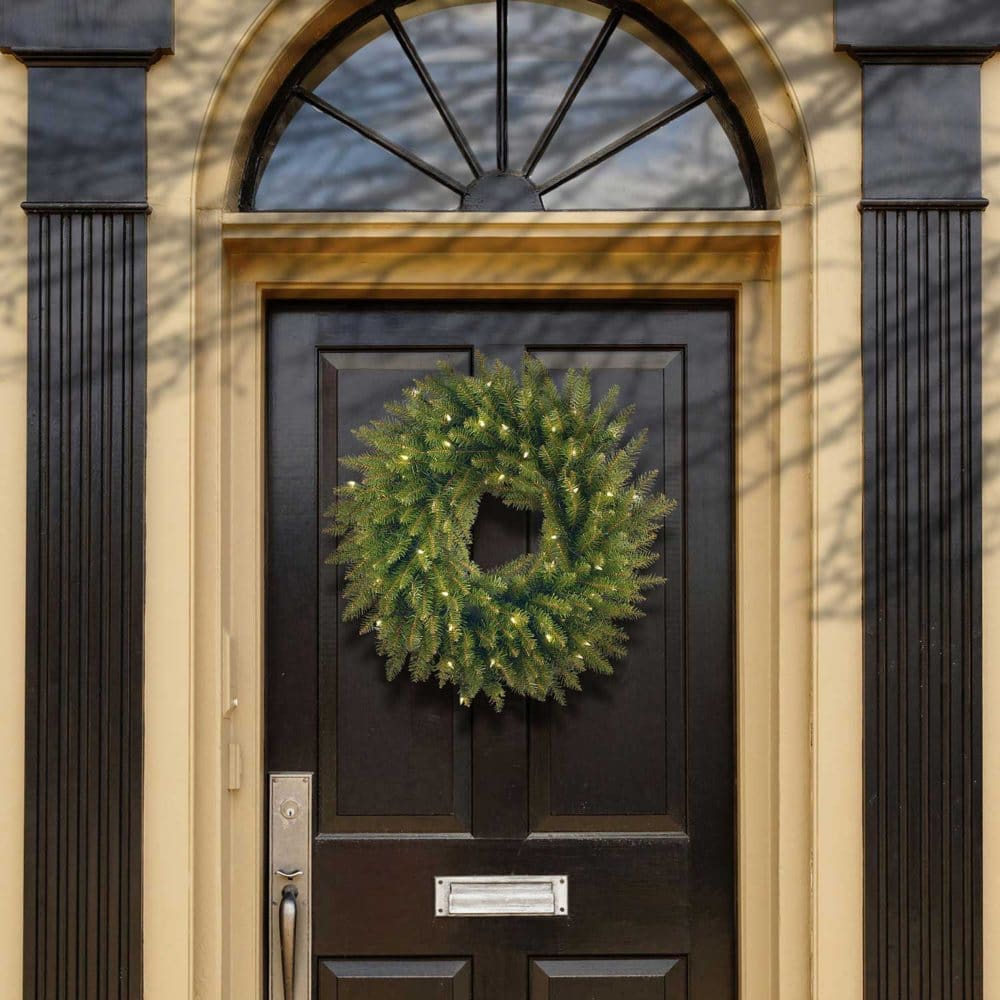 24 Dunhill Fir Wreath with Warm Lights - Wreaths Garlands & Topiary - 24