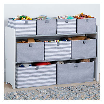 GapKids by Delta Children Deluxe Toy Organizer - Greenguard Gold Certified, Grey/White