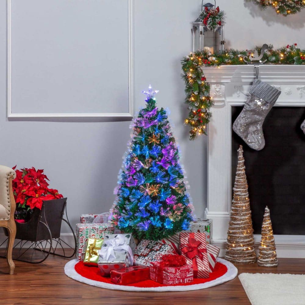 4’ Color-Changing Fiber Optic Tree - Christmas Trees - 4’