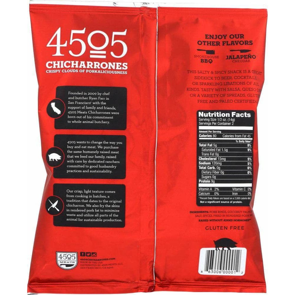 4505 Meats 4505 Meats Chili & Salt Chicharrones, 1 oz