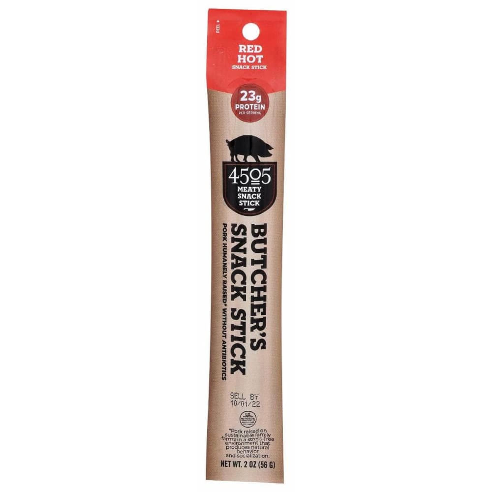 4505 MEATS Grocery > Pantry > Meat Poultry & Seafood 4505 MEATS: Snack Sausage Link Hot, 2 oz