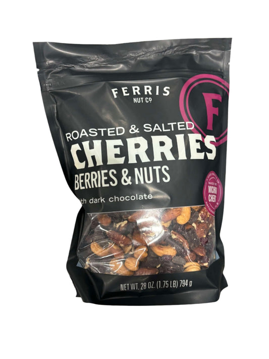 FERRIS NUT Co Roasted &amp; Salted Cherries Berries &amp; Nuts Dark Chocolate, 28 oz