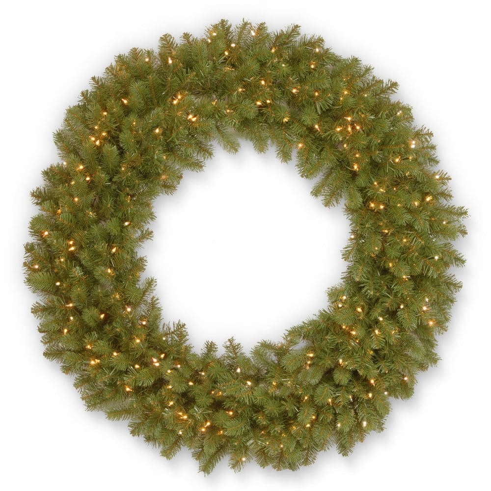 48 Pre-lit Downswept Douglas Fir Wreath - Wreaths Garlands & Topiary - 48