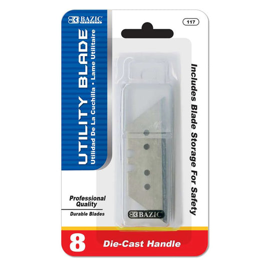 Utility Knife Replacement Blade with  Tube 8Ct (Pack of 12)