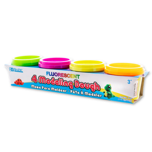 4Ct Fluorescent Modeling Dough 4Oz (Pack of 12)