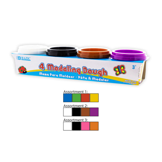 4Ct Primary Color Model Dough 4Oz (Pack of 12)