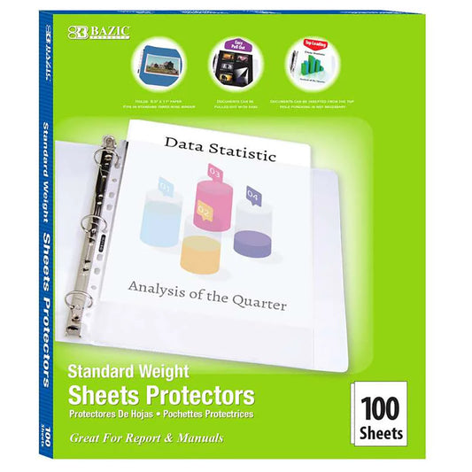 100Ct Top Loading Sheet Protectors Standard Weight (Pack of 3)