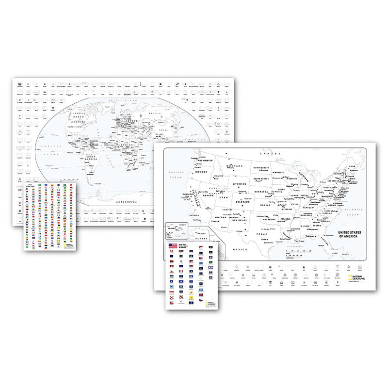 World & Us Coloring Map Pack Bundle (Pack of 2)