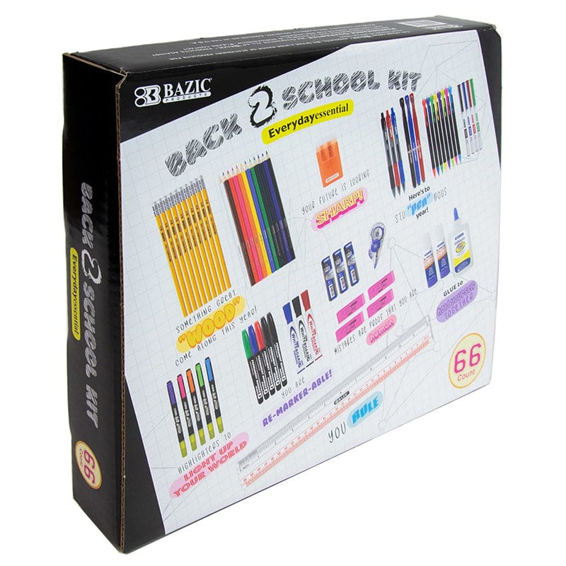 66Ct Back To School Kit - Art & Craft Kits - Bazic Products