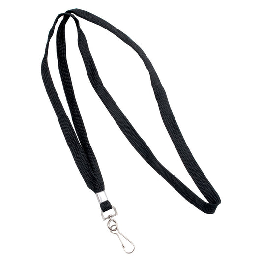 Deluxe Lanyard with J-Hook Black 24Bx (Pack of 3)