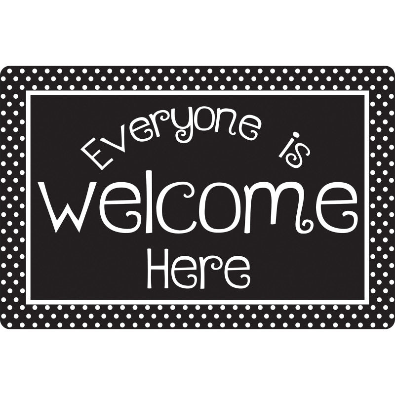 Welcome Mat Blk & Wht Dots Everyone Is Welcome Here (Pack of 3)