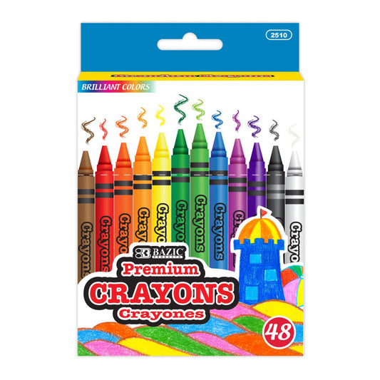Bazic Premium Crayons 48 Colors (Pack of 12)