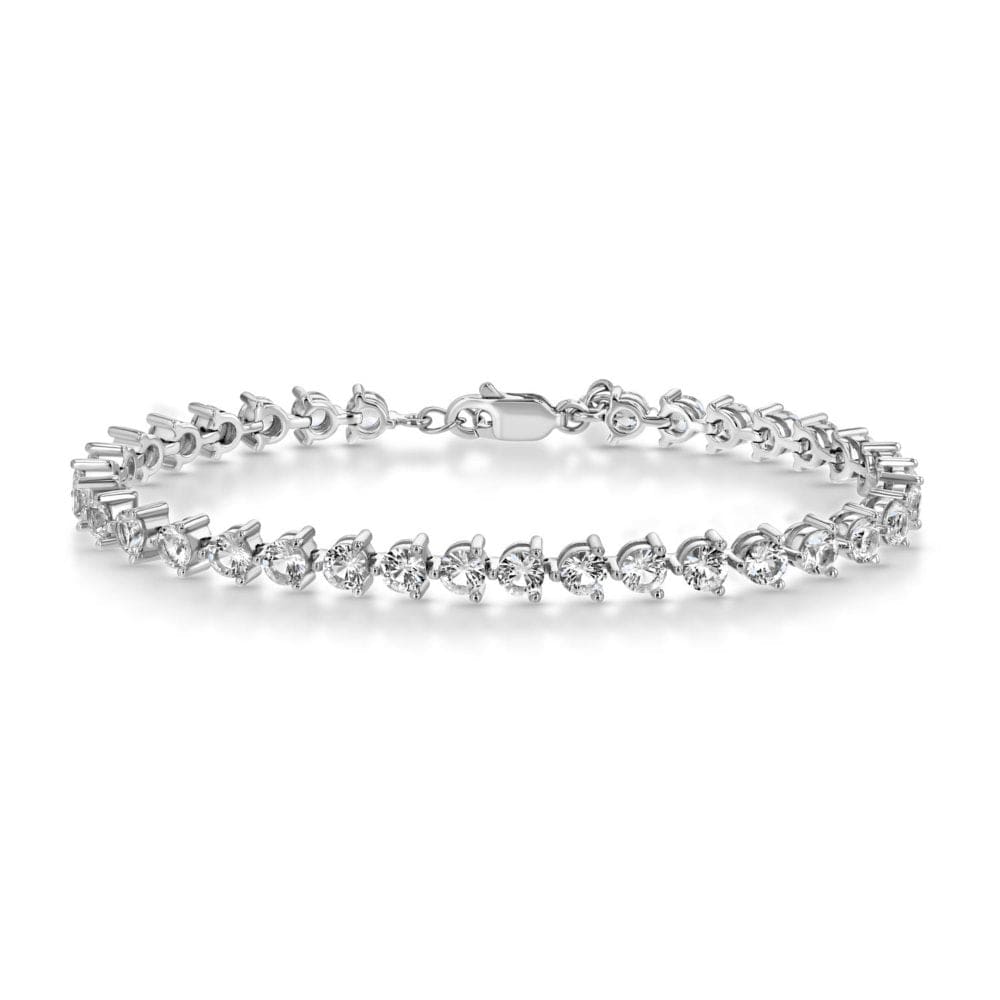 7 CT T.W. Lab White Sapphire Tennis Bracelet in Sterling Silver - Gemstone Bracelets - ShelHealth