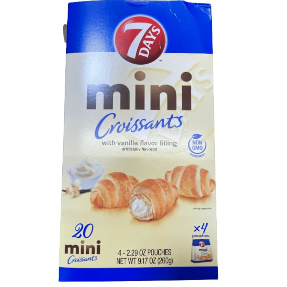 7Days 7Days Mini Croissants, Vanilla, Non-GMO, 2.29oz (Pack of 4 Pouches)