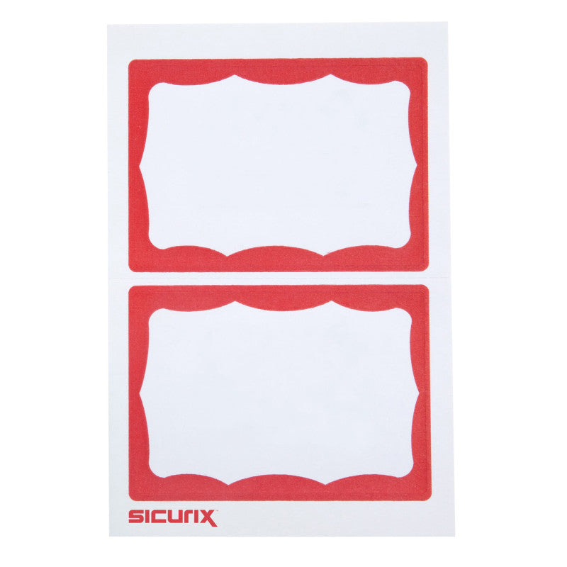 Adhesive Badge Red Border 100/Pk (Pack of 10)