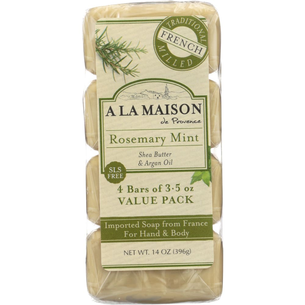 A LA MAISON DE PROVENCE: Rosemary Mint Bar Soap 4pk 14 oz (Pack of 4) - Beauty & Body Care > Soap and Bath Preparations > Soap Bar - A LA