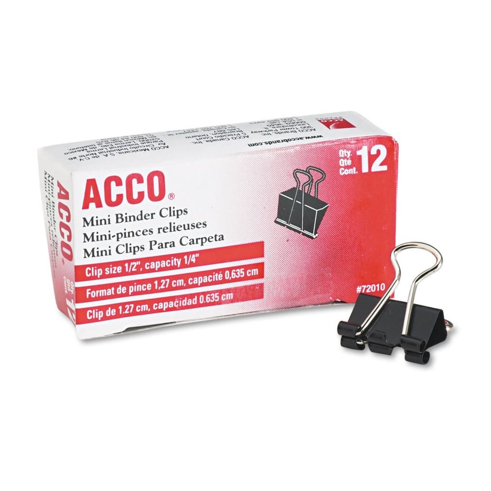ACCO - Binder Clips Mini - 12 Count (Pack of 6) - Desk Accessories & Office Supplies - ACCO
