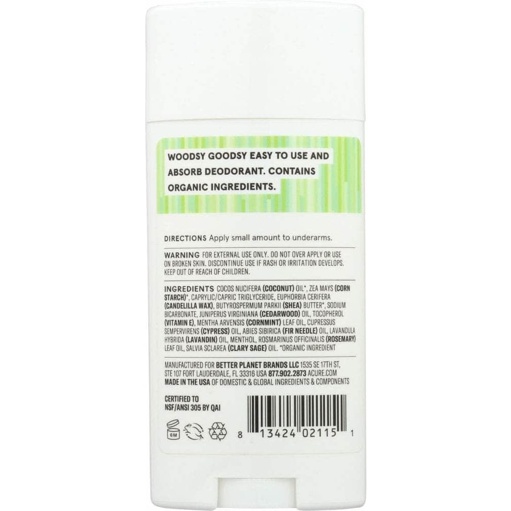 ACURE Acure Deodorant Cedarwood Mint, 2.25 Oz