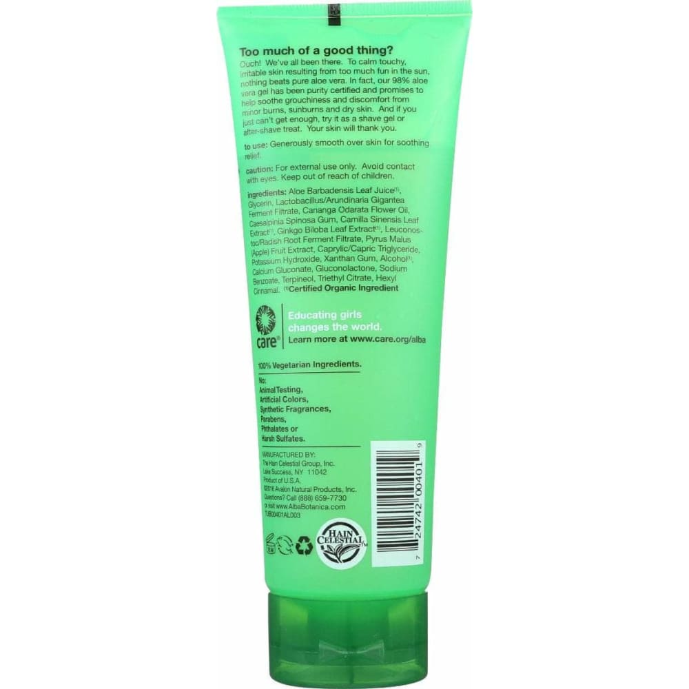 ALBA BOTANICA Alba Botanica After Sun Gel, 8 Oz