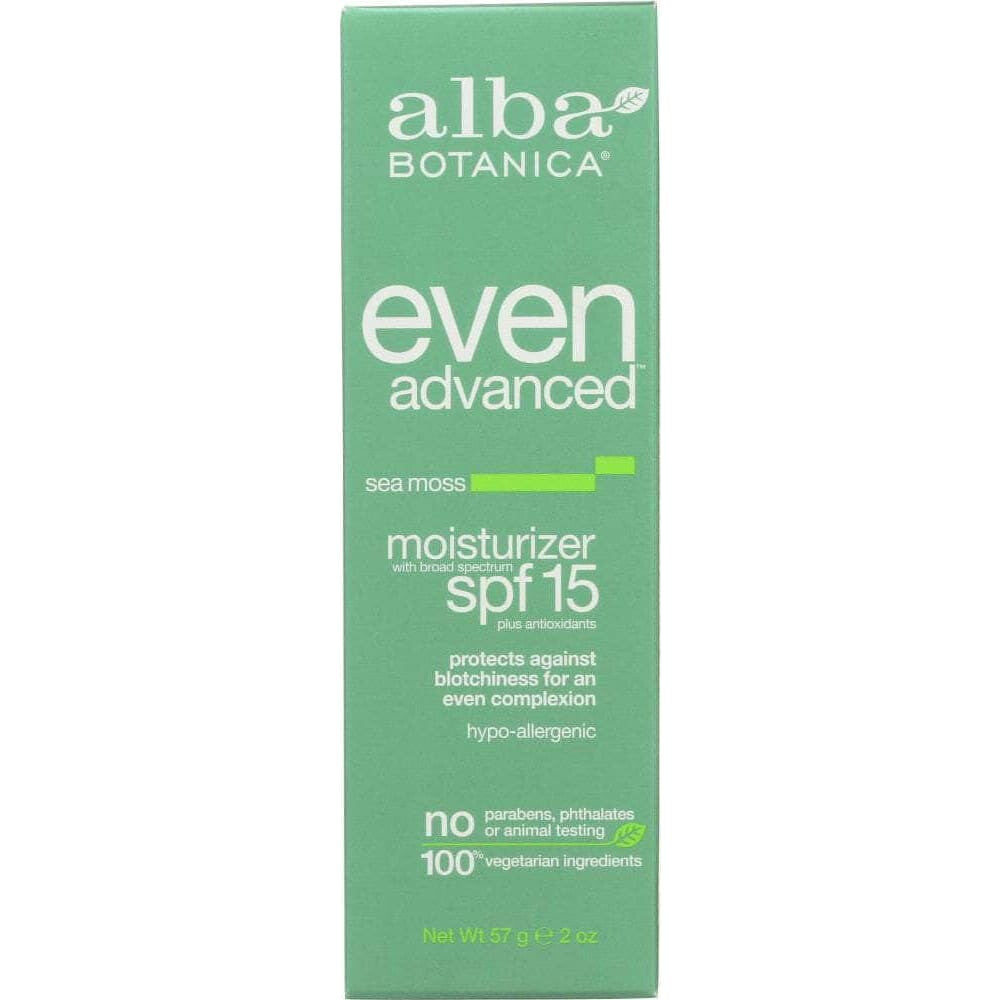 Alba Botanica Alba Botanica Even Advanced Moisturizer SPF 15 Sea Moss, 2 oz