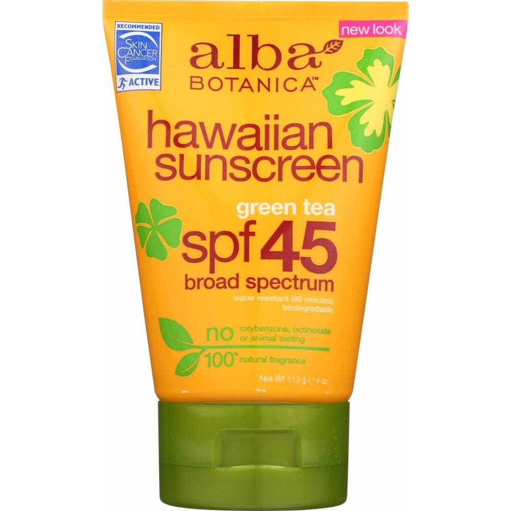 ALBA BOTANICA ALBA BOTANICA Hawaiian Natural Sunblock Green Tea 45 SPF, 4 Oz