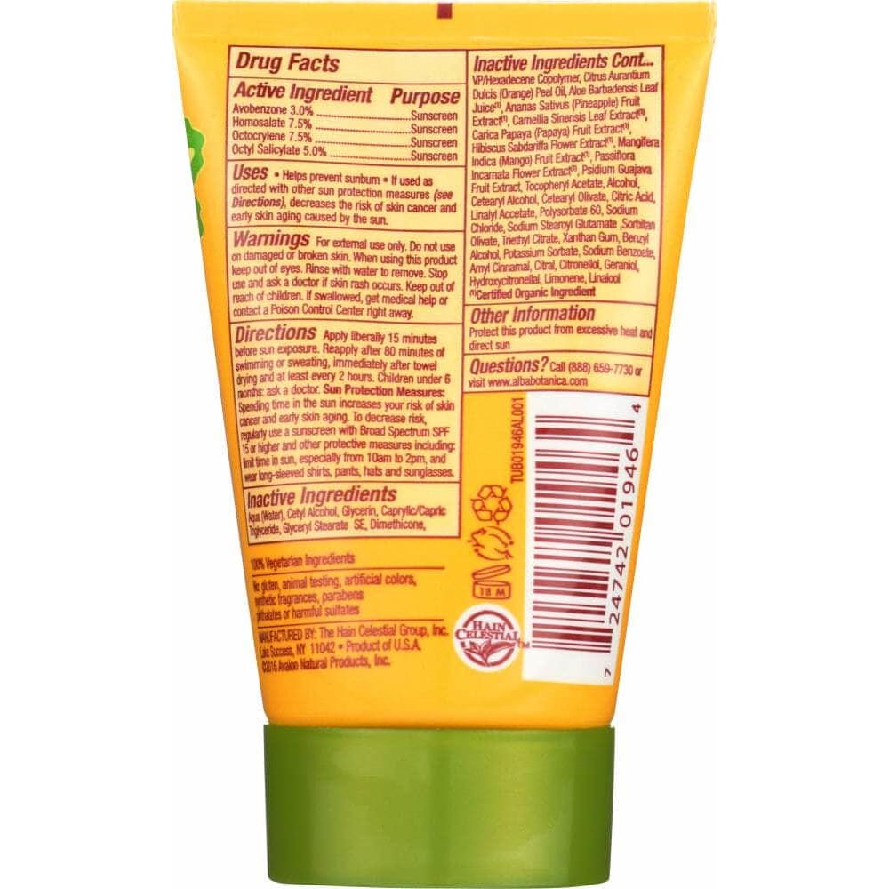 ALBA BOTANICA Alba Botanica Lotion Sun Spf 30 Aloe Vera, 1 Oz