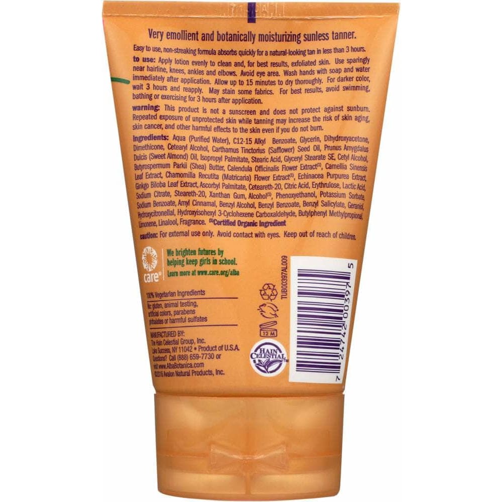 ALBA BOTANICA Alba Botanica Natural Very Emollient Sunless Tanning Lotion, 4 Oz