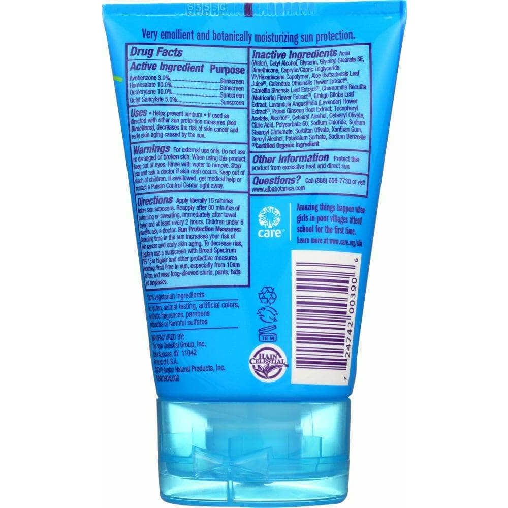 Alba Botanica Alba Botanica Natural Very Emollient Sunscreen Sport SPF 45, 4 oz