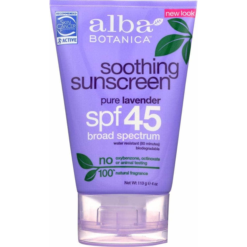 ALBA BOTANICA Alba Botanica Soothing Sunscreen Pure Lavender Spf 45, 4 Oz